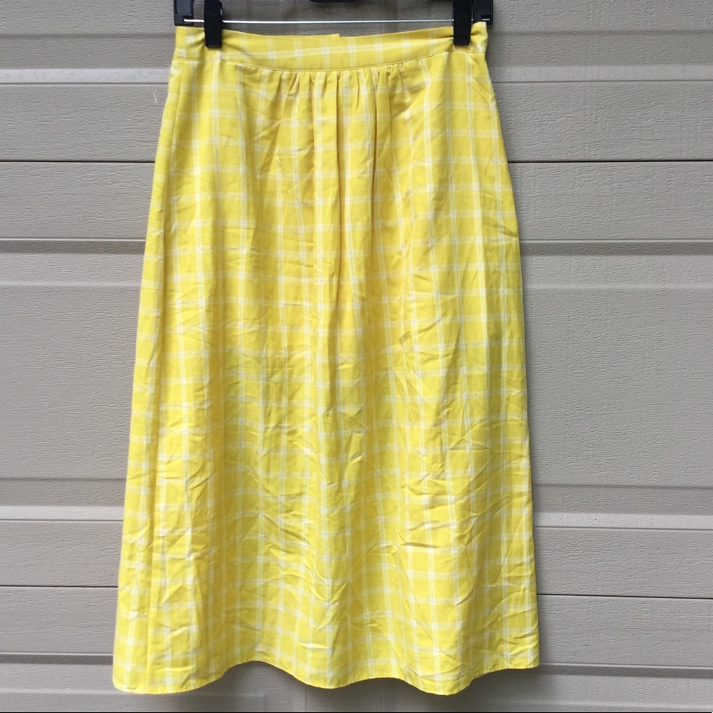 New ASOS Yellow Checked Long Skort - Picture 8 of 8